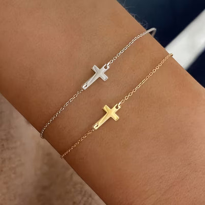 Blessed & Bold Stainless Steel Cross Armband