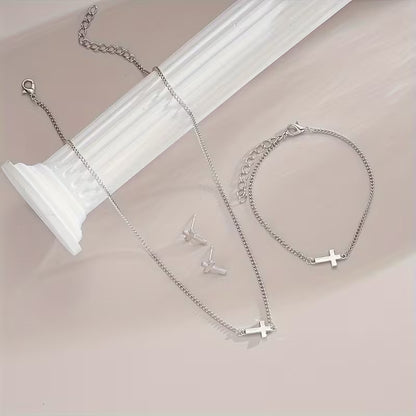 Blessed & Bold 4PC Gold and Silver Cross Bundle Set