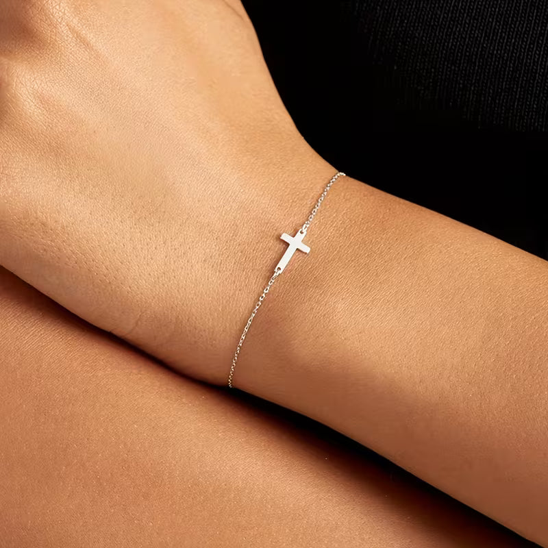 Blessed & Bold Stainless Steel Cross Armband