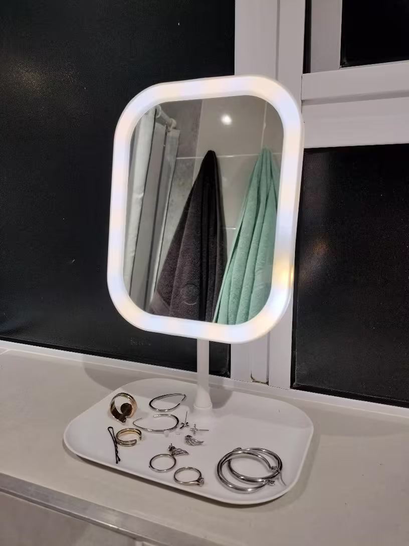 LumiGlow Travel Makeup Mirror (3 Light Modes)